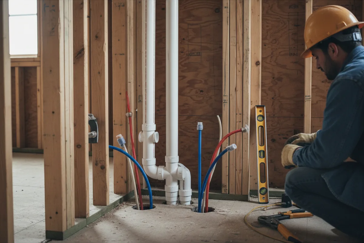 Drain and supply rough-in during Leak Detection in Snohomish